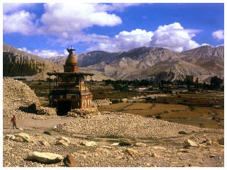 Budhist prayer tomb, Tibet travel